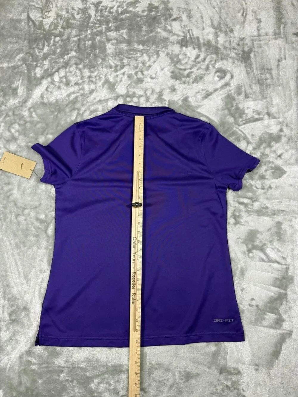 New Nike Dri-FIT Polo Shirt Women's Large Purple Striped Football FJ9573 546